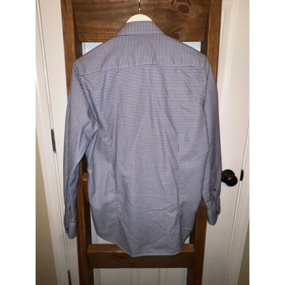 Christian Lacroix Contemporary Fit Dress Shirt Blue White Pattern Size M 15 1/2 - Picture 5 of 5